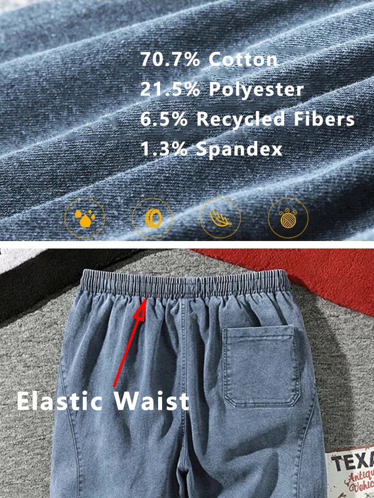 Spring Summer Black Blue Cargo Jeans Men Streetwear Denim Jogger Pants Men Baggy Harem Jean Trousers Plus Size