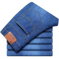 JEAN New Business Men's Jeans Casual Straight Stretch Fashion Classic Blue Black Work Denim Trousers Male Brand Clothing